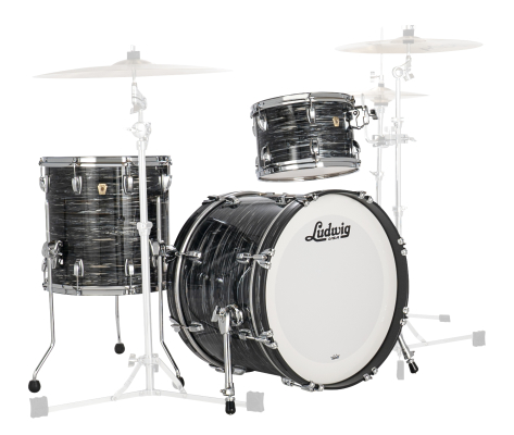 Ludwig Drums - Classic Maple Downbeat 3-Piece Shell Pack (20,12,14) - Black Oyster Pearl