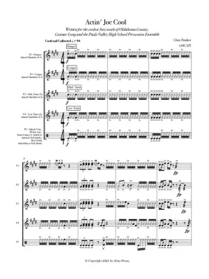 Actin\' Joe Cool - Prather - Percussion Quintet - Score/Parts