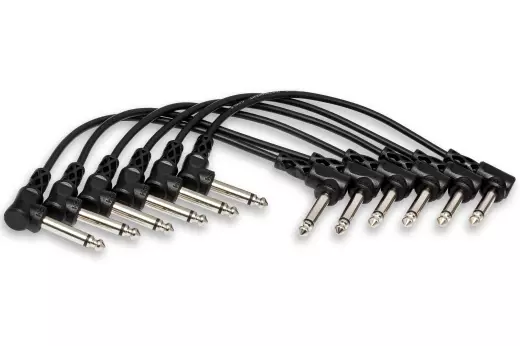 Hosa - 6 Guitar Patch Cable Molded Right-Angle to Same (6-Pack)