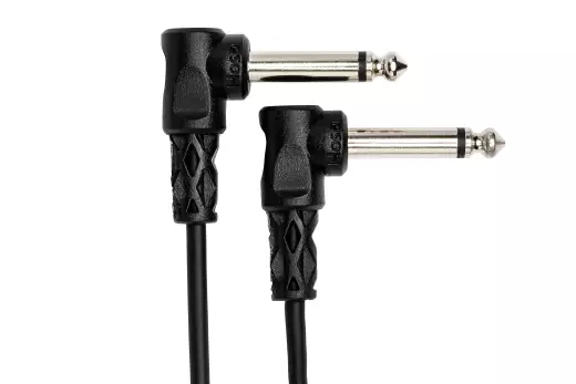 6\'\' Guitar Patch Cable Molded Right-Angle to Same (6-Pack)