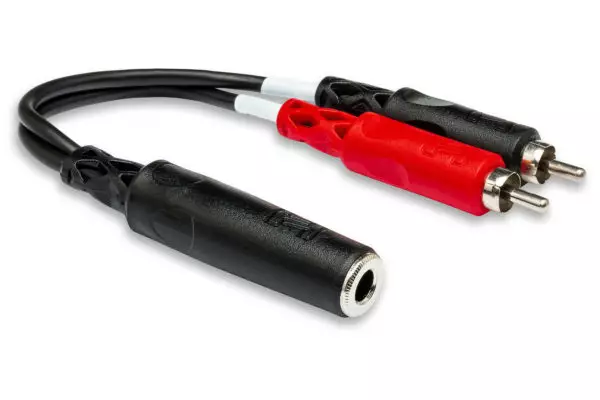 Stereo Breakout 1/4\'\' TRS-F to Dual RCA-M Y-Cable