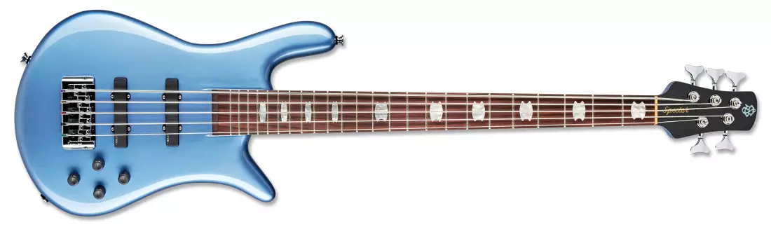 Euro 5 Classic 5-String Bass Guitar - Solid Metallic Blue Gloss