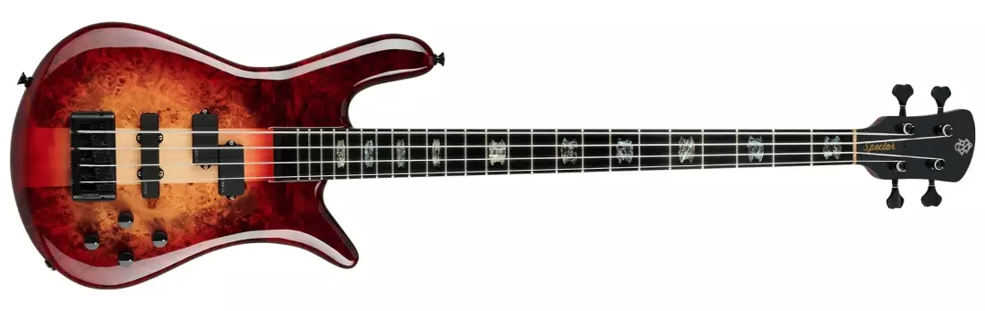 Euro Custom 4-String Bass Guitar - Natural Red Burst Gloss