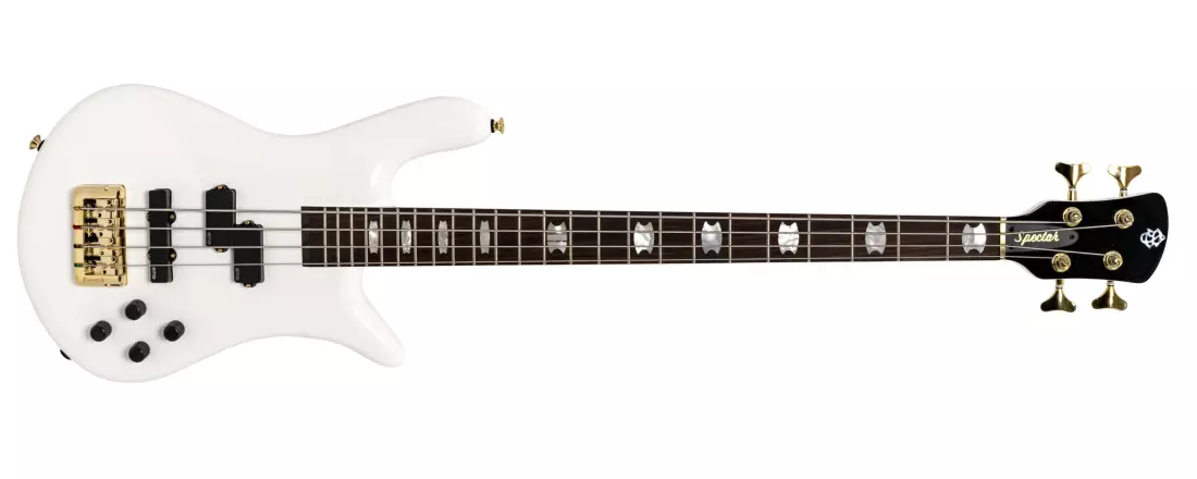 Euro 4 Classic Bass Guitar - Solid White Gloss