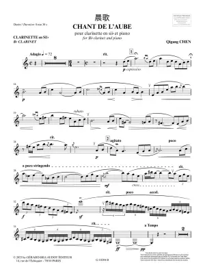 Chant de l\'aube - Chen - Clarinet/Piano - Book