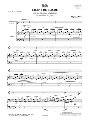 Chant de l\'aube - Chen - Clarinet/Piano - Book