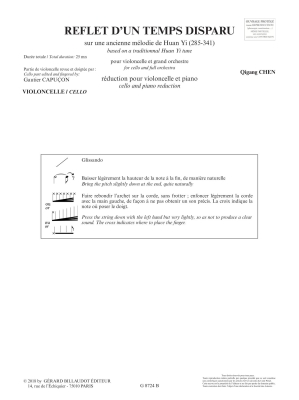 Reflet d\'un temps disparu - Chen - Cello/Piano Reduction - Book