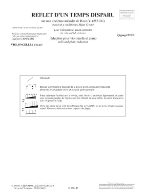 Reflet d\'un temps disparu - Chen - Cello/Piano Reduction - Book