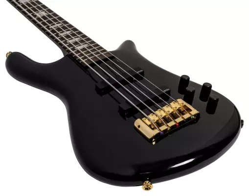 Euro 5 Classic 5-String Bass Guitar - Solid Black Gloss