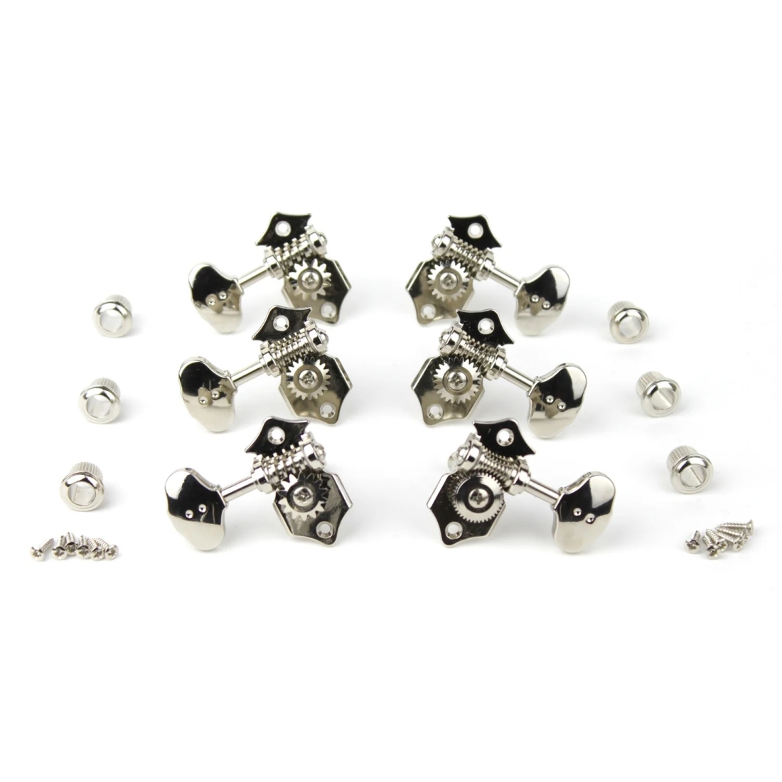 3+3 Ratio Acoustic Guitar Machine Heads Butterbean Open Back - Nickel