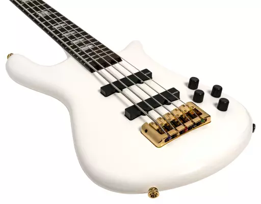 Euro 5 Classic 5-String Bass Guitar - Solid White Gloss