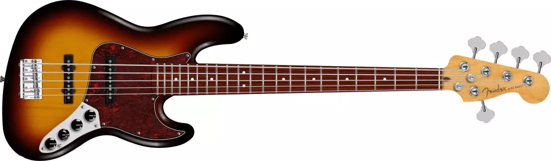 Player II Modified Active Jazz Bass V, Rosewood Fingerboard - 3 Tone Sunburst