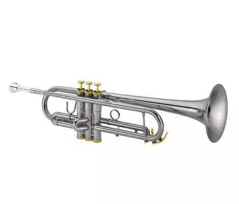 XO Professional Brass - 1602 Lightweight Bb Trumpet - Silver-Plated with Gold Trim