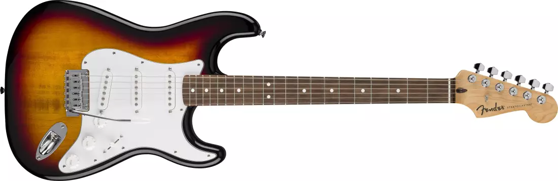 Standard Stratocaster, Laurel Fingerboard with White Pickguard - 3-Color Sunburst