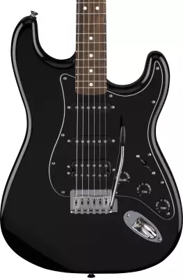 Standard Stratocaster HSS, Laurel Fingerboard with Black Pickguard - Black