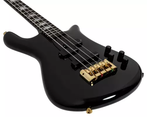 Euro 4 Classic Bass Guitar - Solid Black Gloss