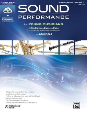 Alfred Publishing - Sound Performance for Young Musicians - Bernotas - Trombone /Bassoon /Euphonium B.C. - Book/Audio Online