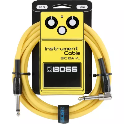 BOSS - 10 Straight/Angle Instrument Cable - Yellow