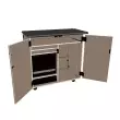 Wenger - Mobile Media Rackmount\/Standard 2 Column Cabinet - Evening Tigris