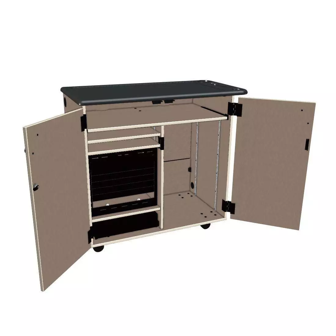 Mobile Media Rackmount/Standard 2 Column Cabinet - Evening Tigris