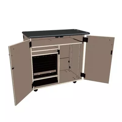 Wenger - Mobile Media Rackmount/Standard 2 Column Cabinet - Evening Tigris