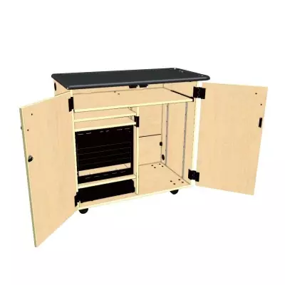 Wenger - Mobile Media Rackmount/Standard 2 Column Cabinet - Fusion Maple
