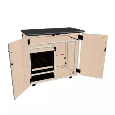 Wenger - Mobile Media Rackmount/Standard 2 Column Cabinet - Wenger Maple