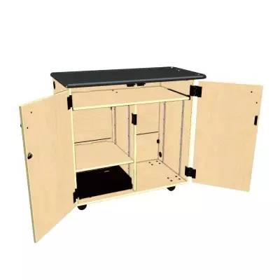 Wenger - Mobile Media Standard 2 Column Cabinet - Fusion Maple