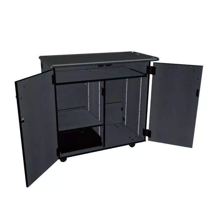 Mobile Media Standard 2 Column Cabinet - Graphite