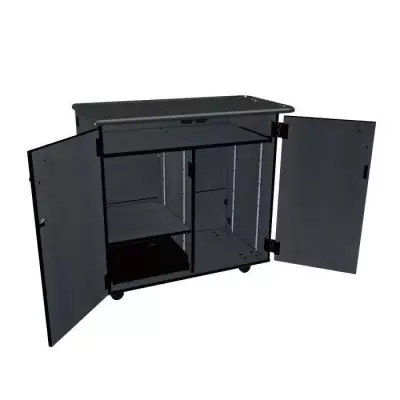 Wenger - Mobile Media Standard 2 Column Cabinet - Graphite