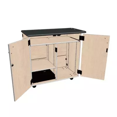 Wenger - Mobile Media Standard 2 Column Cabinet - Wenger Maple