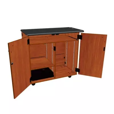 Wenger - Mobile Media Standard 2 Column Cabinet - Cherry