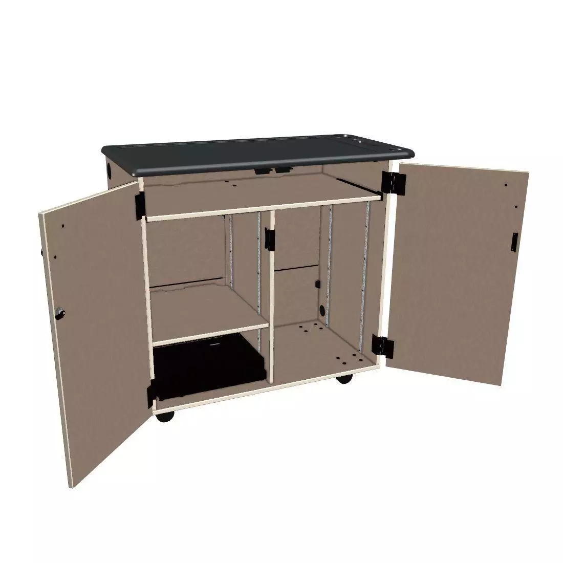 Mobile Media Standard 2 Column Cabinet - Evening Tigris