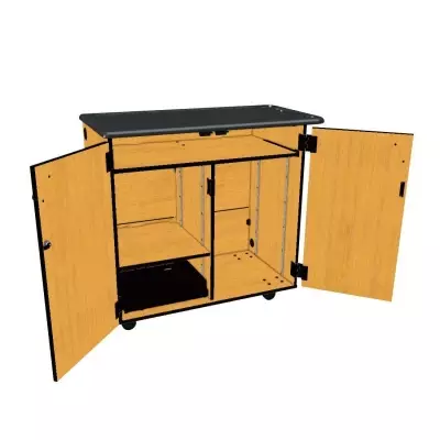 Wenger - Mobile Media Standard 2 Column Cabinet - Solar Oak