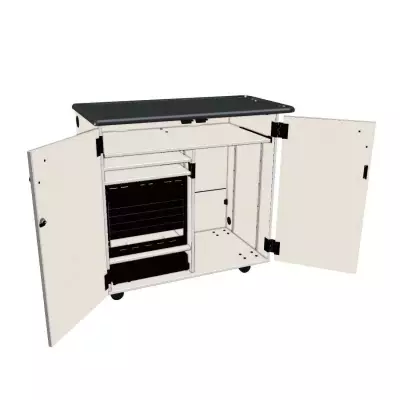 Mobile Media Standard 2 Column Cabinet - Oyster