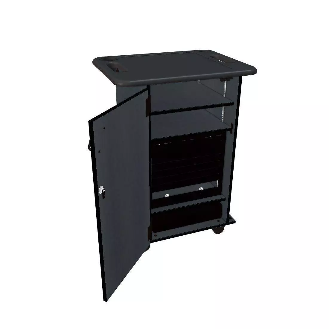 Mobile Media Standard Single Column Cabinet - Graphite