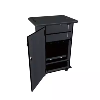 Wenger - Mobile Media Standard Single Column Cabinet - Graphite