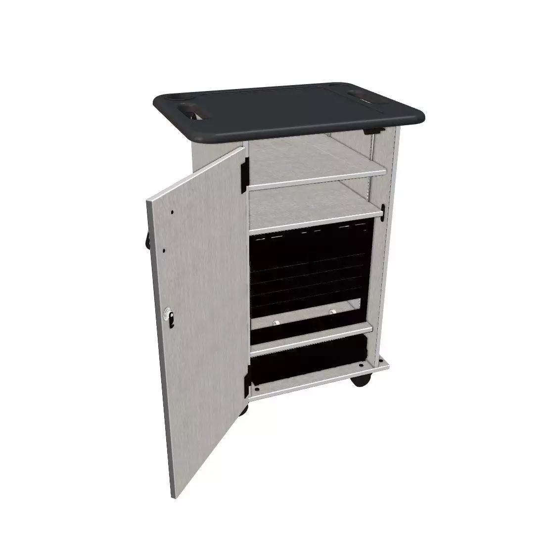 Mobile Media Standard Single Column Cabinet - Pebble