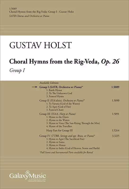 Choral Hymns from the Rig-Veda, Group 1 - Holst - SATB