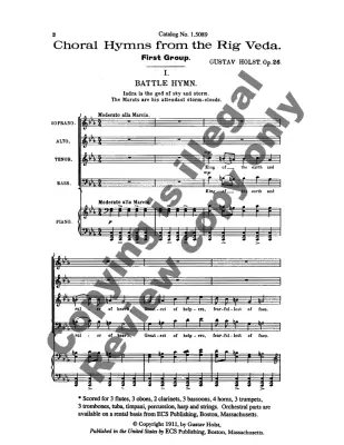 Choral Hymns from the Rig-Veda, Group 1 - Holst - SATB