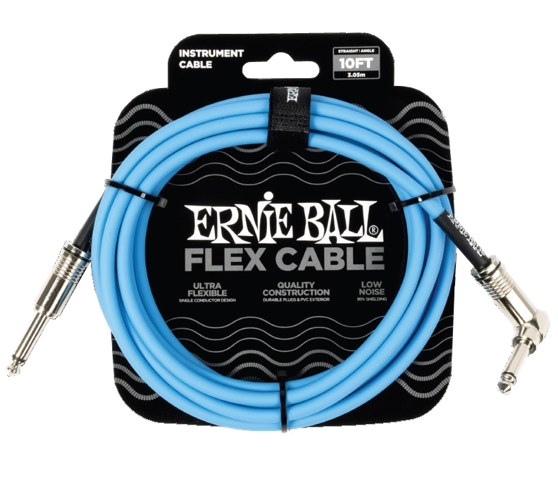 10\' Straight/Angle Flex Instrument Cable - Blue