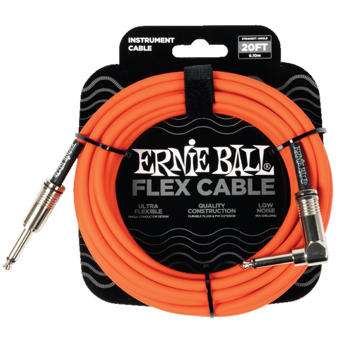 20\' Straight/Angle Flex Instrument Cable - Orange