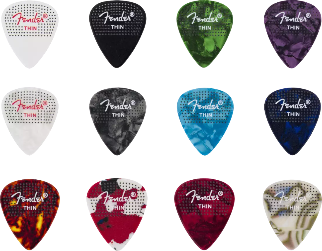 351 Dotted Celluloid Picks - Thin (12-Pack)