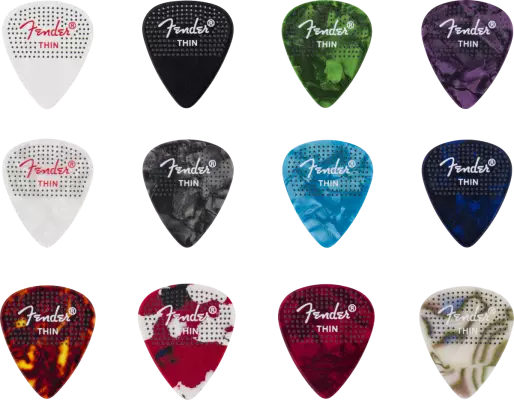 Fender - 351 Dotted Celluloid Picks - Thin (12-Pack)