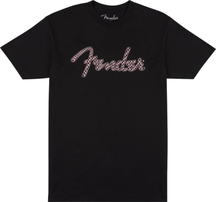 Fender - Fender Spaghetti Logo Wavy Checker Tee, Pink Checker - L