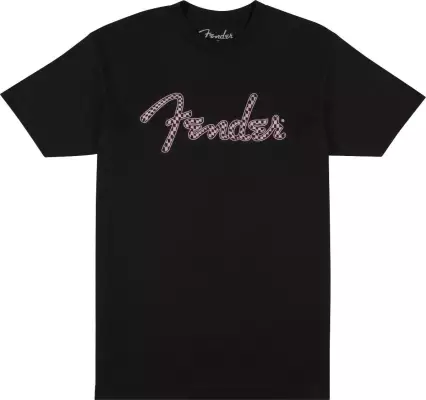 Fender - Fender Spaghetti Logo, Wavy Checker Tee, Pink Checker - XXL