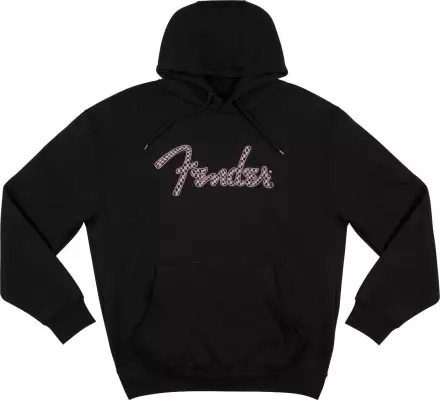 Fender - Fender Spaghetti Logo Wavy Checker Hoodie, Pink Checker - XL