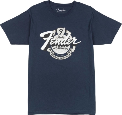 Fender - Fender World Wide Tee, Vintage Navy - L