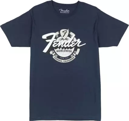 Fender - Fender World Wide Tee, Vintage Navy - XXL