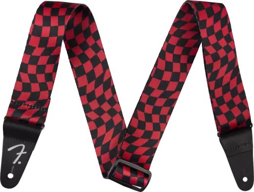 Fender - Wavy Checkerboard Polyester Strap - Red